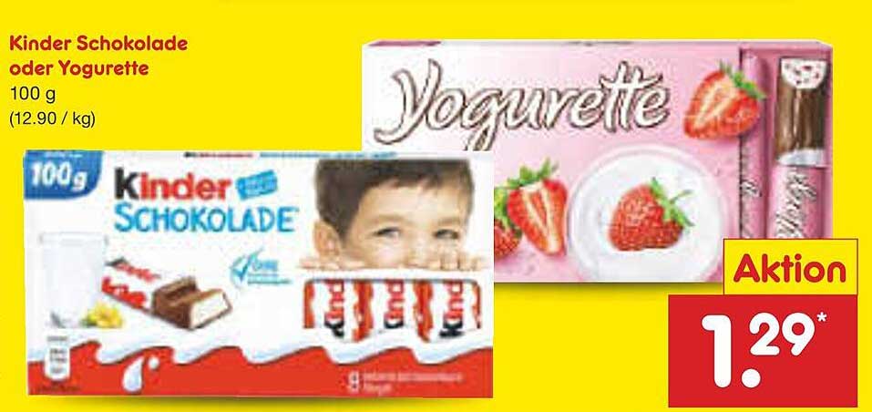 Kinder Schokolade oder Yogurette 100 g
