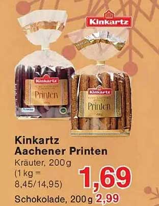 Kinkartz Aachener Printen Kräuter, 200g