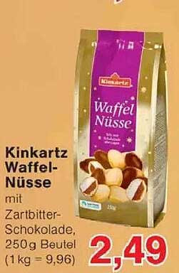 Kinkartz Waffel-Nüsse mit Zartbitter-Schokolade, 250g Beutel