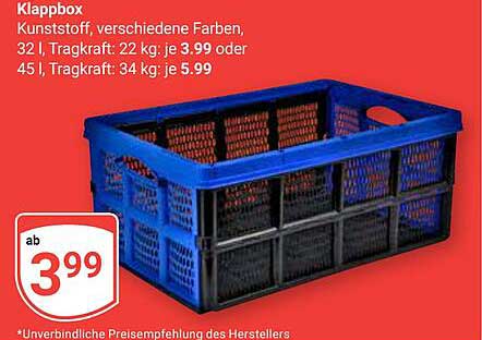 Klappbox - Kunststoff, verschiedene Farben, 32 l oder 45 l