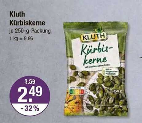 Kluth Kürbiskerne 250 g Packung