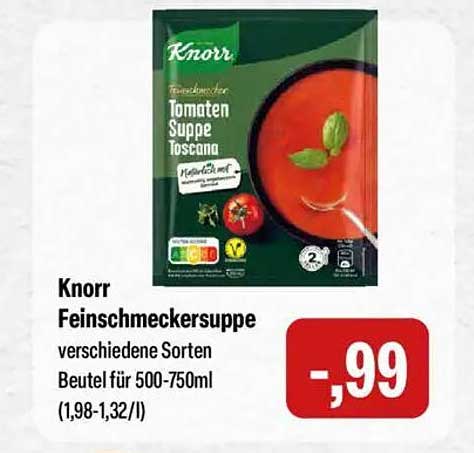 Knorr Feinschmeckersuppe – verschiedene Sorten für 0,99 €