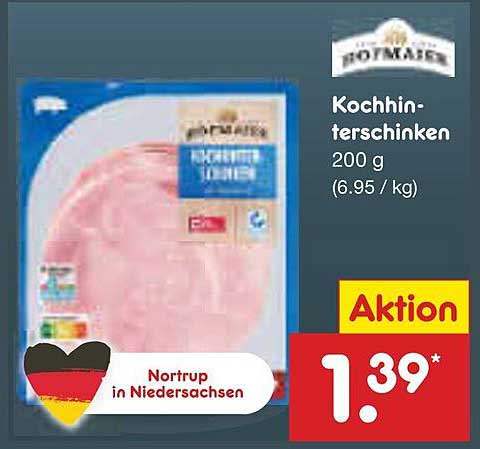 Kochschinken 200 g (6.95 €/kg)