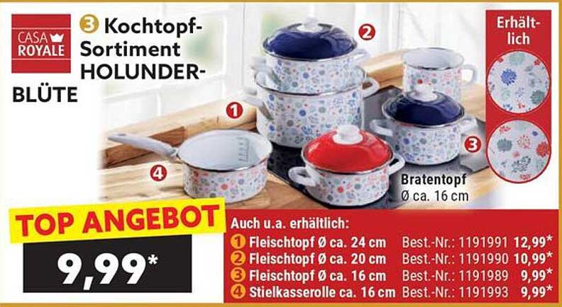 Kochtopf-Sortiment HOLUNDER-BLÜTE von CASA ROYALE