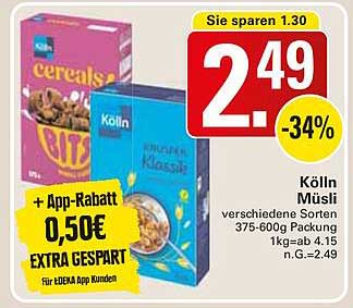 Köln Müsli - verschiedene Sorten 375-600g Packung