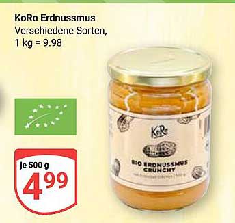 KoRo Erdnussmus Crunchy 500 g für nur 4,99 €