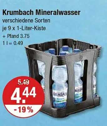 Krumbach Mineralwasser verschiedene Sorten je 9 x 1-Liter-Kiste