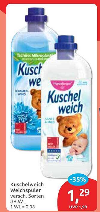 Kuschelweich Weichspüler verschiedene Sorten 38 WL