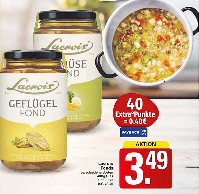Lacroix Fonds - verschiedene Sorten 400g Glas