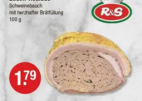 Ladenroulette Schweinebauch mit herzhaftem Brätfüllung 100 g