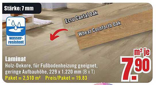 Laminate – Holz-Dekore, für Fußbodenheizung geeignet