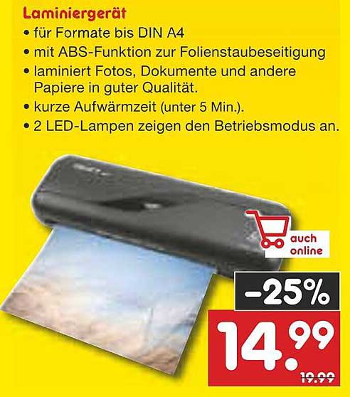 Laminiergerät für Formate bis DIN A4