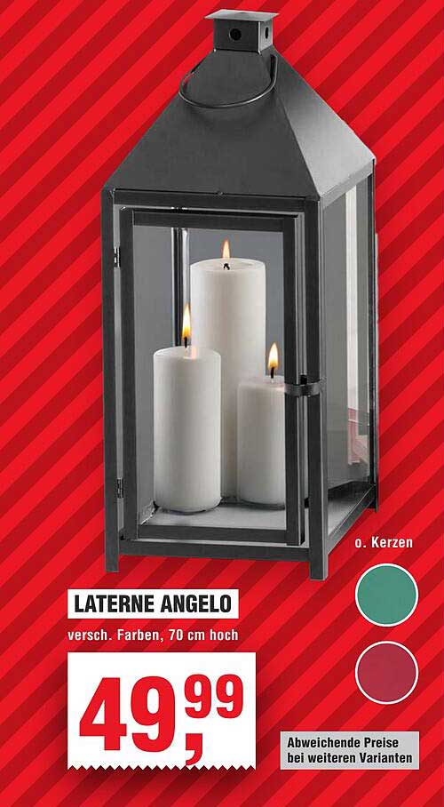 LATERNE ANGELO - versch. Farben, 70 cm hoch