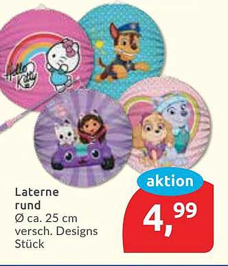 Laterne rund Ø ca. 25 cm - verschiedene Designs