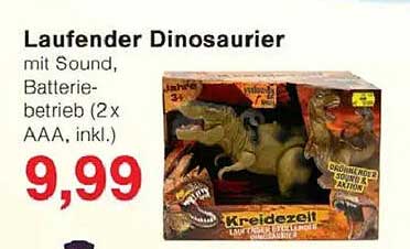 Laufender Dinosaurier mit Sound, Batteriebetrieb (2x AAA, inkl.)