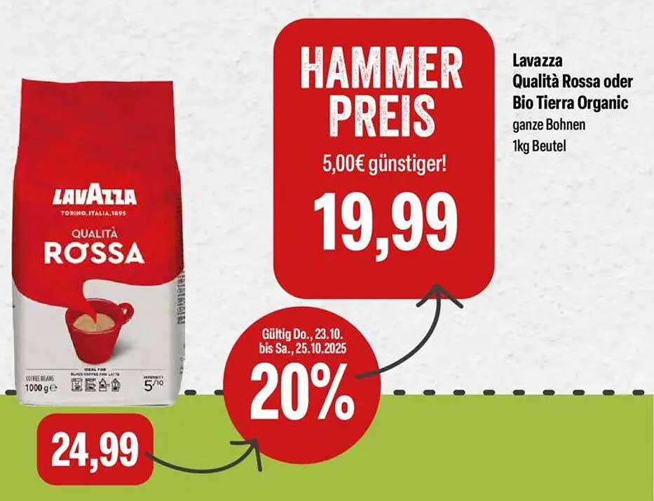 Lavazza Qualità Rossa oder Bio Tierra Organic 1kg Beutel