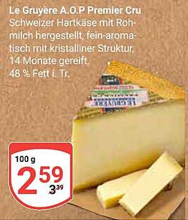 Le Gruyère A.O.P Premier Cru - Schweizer Hartkäse mit Rohmilch
