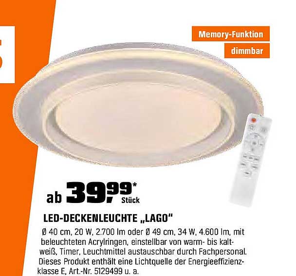 LED-Deckenleuchte „LAGO“