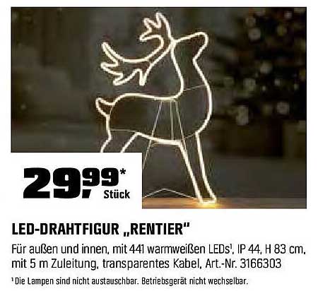 LED-Drahtfigur „Rentier“