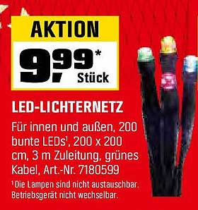 LED-Lichternetz mit 200 bunten LEDs für Innen und Außen