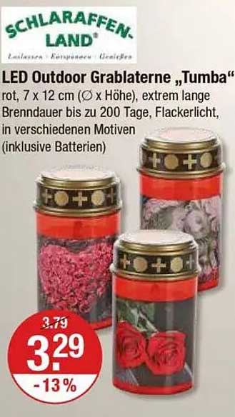LED Outdoor Grablaterne „Tumba“