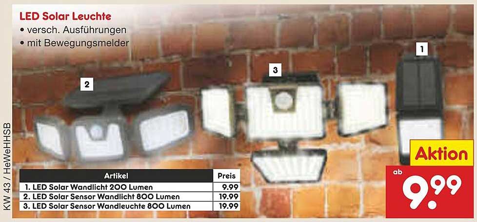 LED Solar Leuchte - verschiedene Ausführungen mit Bewegungsmelder