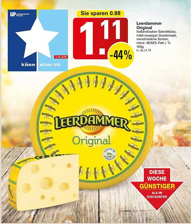 Leerdammer Original - mild-nussiger Schnittkäse