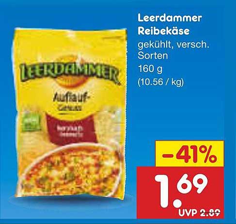 Leerdammer Reibekäse 160 g - gekühlt, verschiedene Sorten