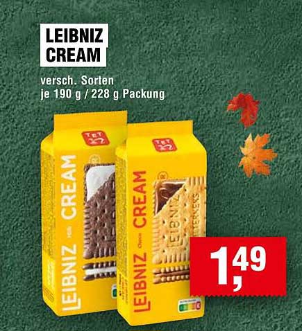 LEIBNIZ CREAM versch. Sorten je 190 g / 228 g Packung