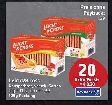 Leicht&Cross Knusperbrot, 125g Packung