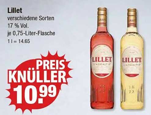 Lillet – verschiedene Sorten 17 % Vol. je 0,75-Liter-Flasche