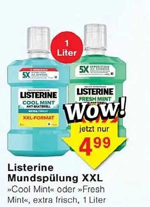 Listerine Mundspülung XXL "Cool Mint" oder "Fresh Mint", 1 Liter