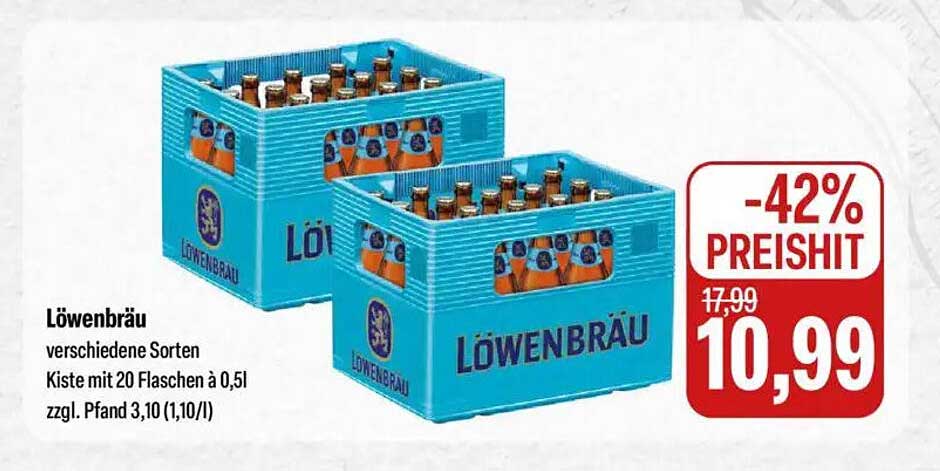 Löwenbräu Kiste mit 20 Flaschen à 0,5l
