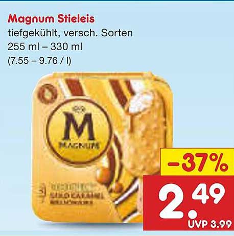 Magnum Stieleis, tiefgekühlt, verschiedene Sorten 255 ml – 330 ml