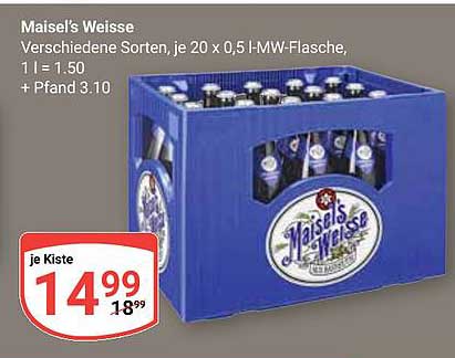 Maisel's Weisse, verschiedene Sorten, je 20 x 0,5 l-MW-Flasche