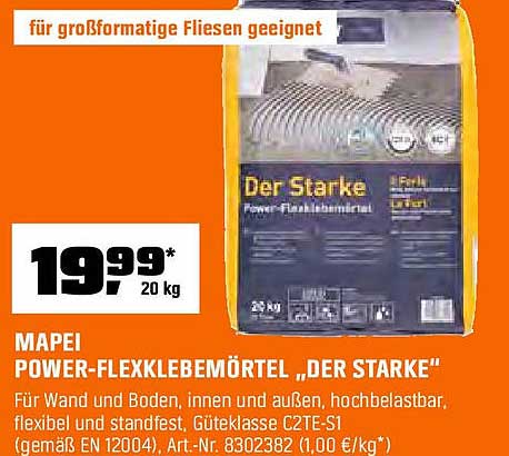 MAPEI POWER-FLEXKLEBEMÖRTEL „DER STARKE“ 20 kg