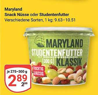 Maryland Snack Nüsse oder Studentenfutter