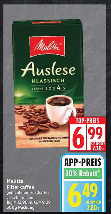 Melitta Auslese Filterkaffee 500g
