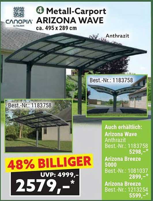 Metall-Carport ARIZONA WAVE - Anthrazit