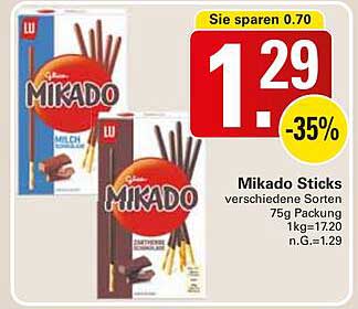 Mikado Sticks verschiedene Sorten 75g Packung