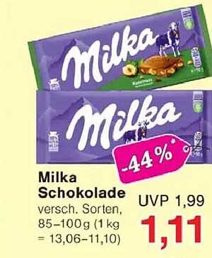 Milka Schokolade versch. Sorten, 85–100 g