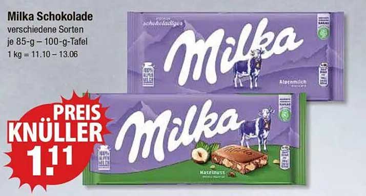 Milka Schokolade verschiedene Sorten je 85-g – 100-g-Tafel
