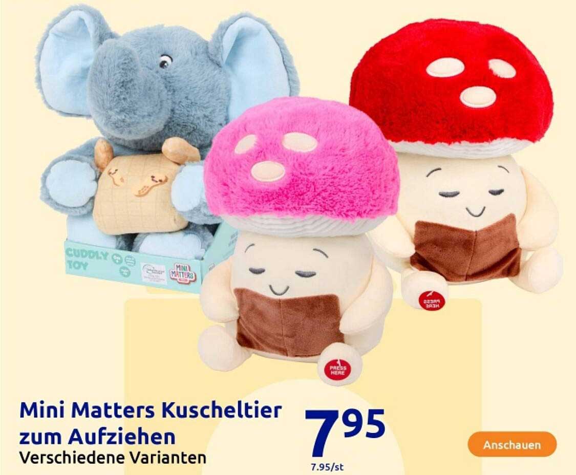 Mini Matters Kuscheltier zum Aufziehen - Verschiedene Varianten