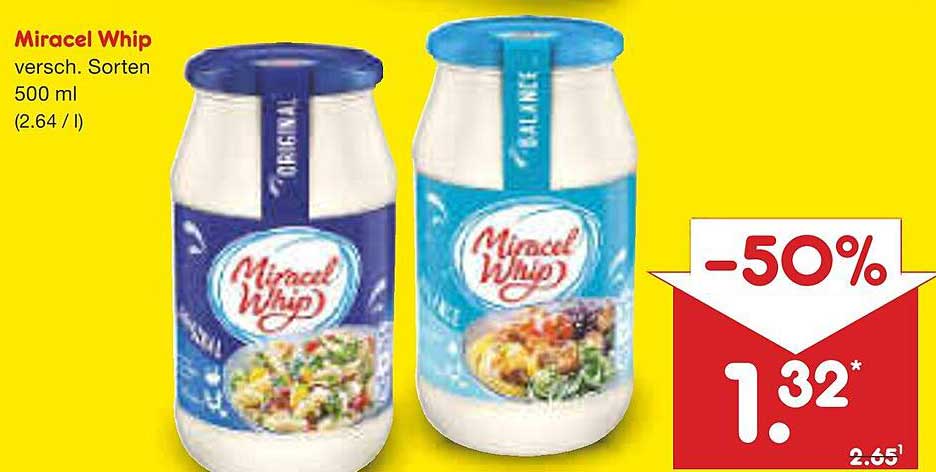 Miracel Whip 500 ml, verschiedene Sorten