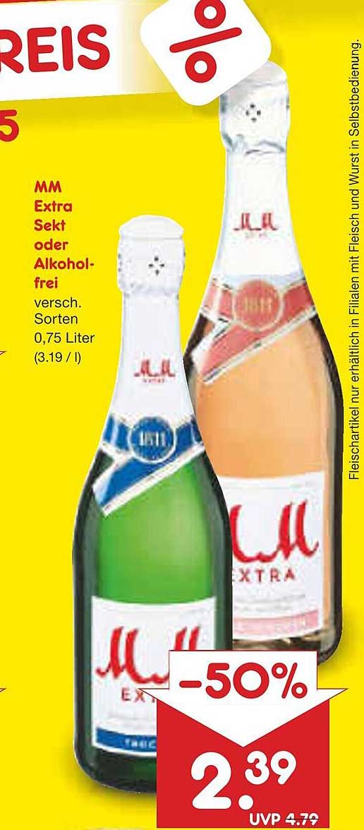 MM Extra Sekt oder Alkoholfrei 0,75 Liter - Jetzt zum Aktionspreis!