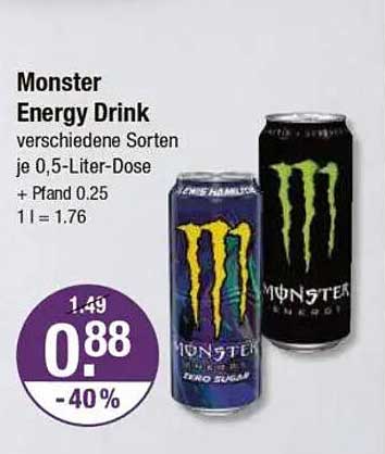 Monster Energy Drink verschiedene Sorten je 0,5-Liter-Dose