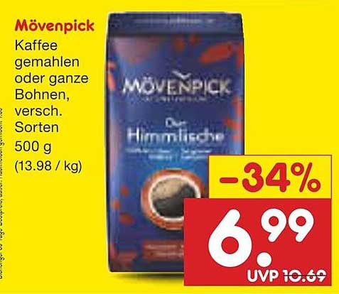 Mövenpick Kaffee gemahlen oder ganze Bohnen, 500 g
