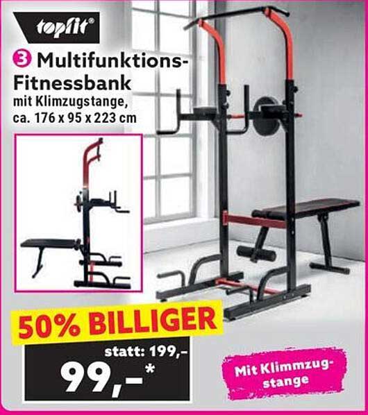 Multifunktions-Fitnessbank mit Klimmzugstange