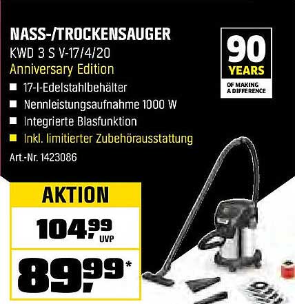 Nass-/Trockensauger KWD 3 S V-17/4/20 Anniversary Edition