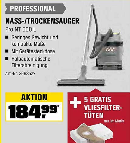 Nass-/Trockensauger Pro NT 600 L im Angebot